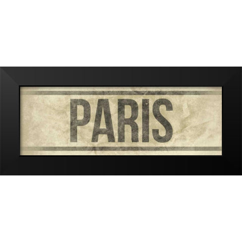PARIS Black Modern Wood Framed Art Print by Grey, Jace