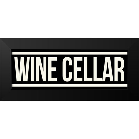 WINE CELLAR Black Modern Wood Framed Art Print by Grey, Jace