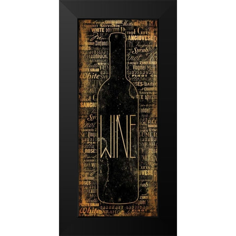 WINE Black Modern Wood Framed Art Print by Grey, Jace