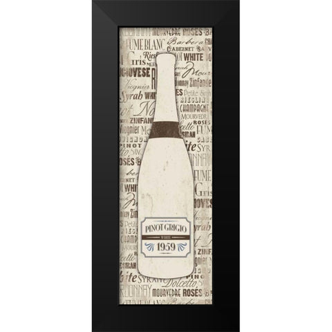 VINO CREAM Black Modern Wood Framed Art Print by Grey, Jace