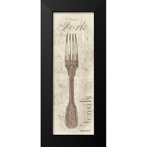 Fork Black Modern Wood Framed Art Print by Grey, Jace