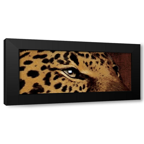 Leopard Eyes Black Modern Wood Framed Art Print by Grey, Jace