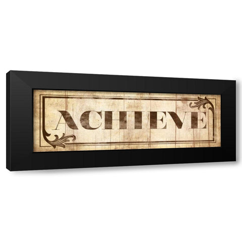 Achieve Black Modern Wood Framed Art Print by Grey, Jace
