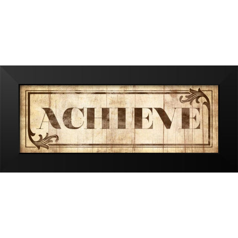 Achieve Black Modern Wood Framed Art Print by Grey, Jace