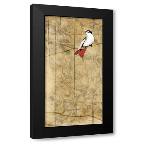 Bird on branch 2 Black Modern Wood Framed Art Print by Grey, Jace