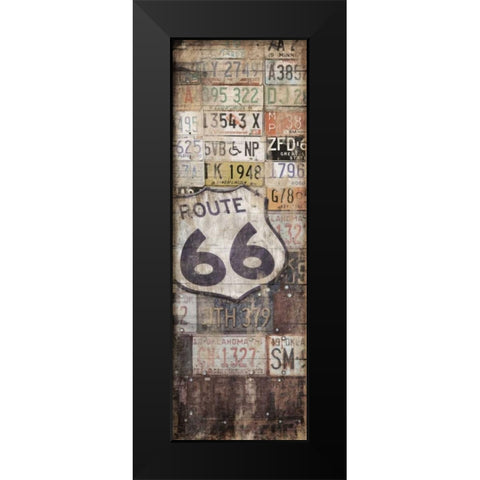 License plates 2 Black Modern Wood Framed Art Print by Grey, Jace