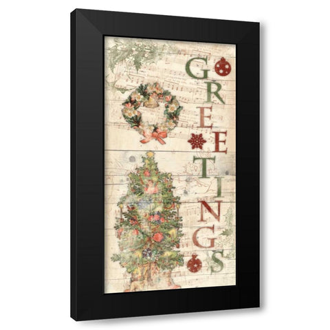 Greetings Black Modern Wood Framed Art Print with Double Matting by Grey, Jace