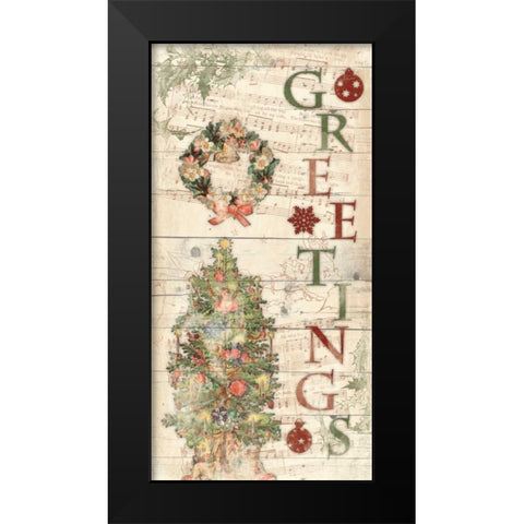 Greetings Black Modern Wood Framed Art Print by Grey, Jace
