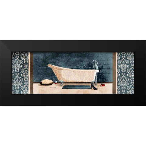 Enjoying Bath Black Modern Wood Framed Art Print by Grey, Jace