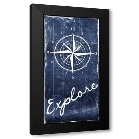 Coastal Wood Clock Black Modern Wood Framed Art Print by Grey, Jace
