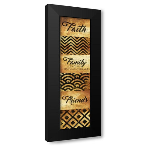 Faith Family Friends Black Modern Wood Framed Art Print with Double Matting by Grey, Jace