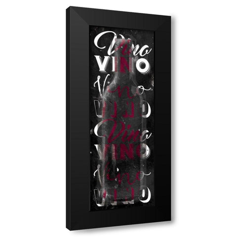 Red Vino Words Black Modern Wood Framed Art Print by Grey, Jace