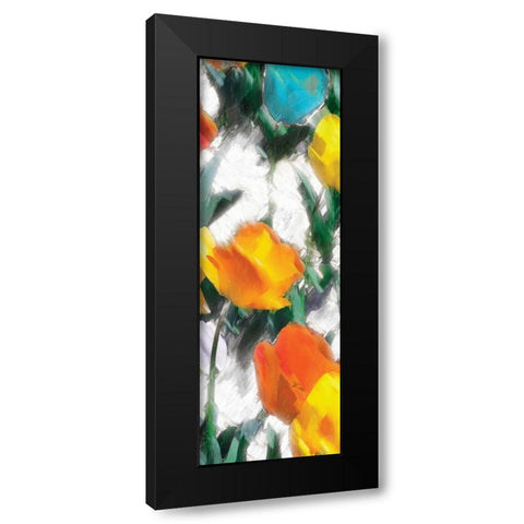 Glowing Florals Mate Black Modern Wood Framed Art Print with Double Matting by Grey, Jace