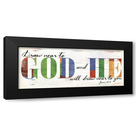 God He Black Modern Wood Framed Art Print with Double Matting by Grey, Jace