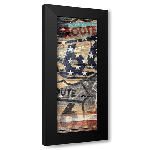 USA Route 66 Black Modern Wood Framed Art Print by Grey, Jace