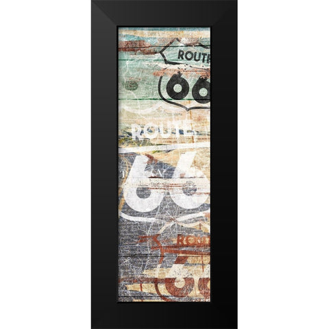USA Route 66 Mate Black Modern Wood Framed Art Print by Grey, Jace