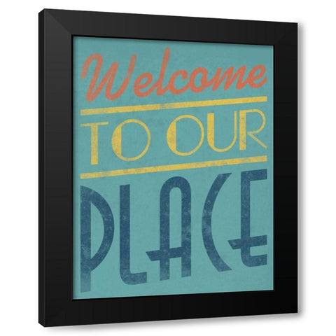 Welcome Black Modern Wood Framed Art Print with Double Matting by Grey, Jace