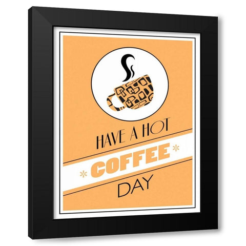 Peach Coffee Day Black Modern Wood Framed Art Print with Double Matting by Grey, Jace