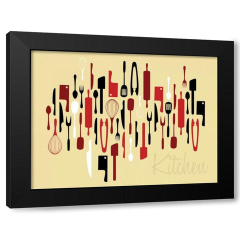 Kitchen Utensils II Black Modern Wood Framed Art Print by Grey, Jace