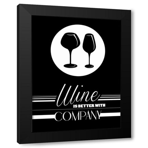 Better Wine II Black Modern Wood Framed Art Print with Double Matting by Grey, Jace