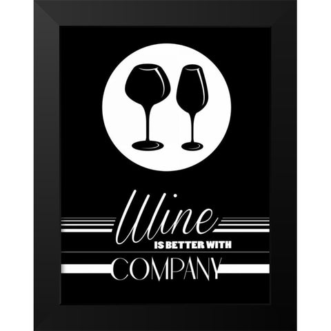 Better Wine II Black Modern Wood Framed Art Print by Grey, Jace