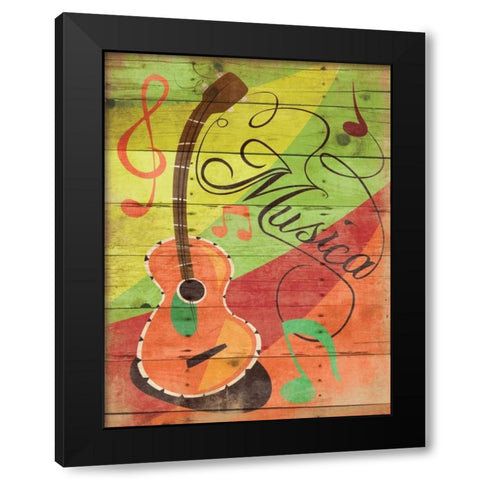 Musica II Black Modern Wood Framed Art Print with Double Matting by Grey, Jace