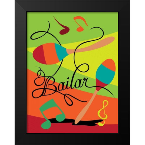 Bailar Black Modern Wood Framed Art Print by Grey, Jace