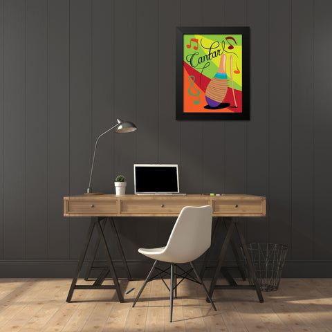 Contar Black Modern Wood Framed Art Print by Grey, Jace