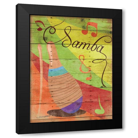 Samba II Black Modern Wood Framed Art Print with Double Matting by Grey, Jace