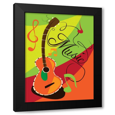 Music I Black Modern Wood Framed Art Print with Double Matting by Grey, Jace