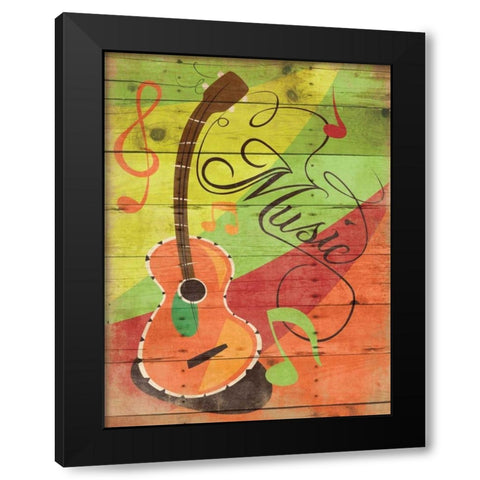 Music II Black Modern Wood Framed Art Print with Double Matting by Grey, Jace