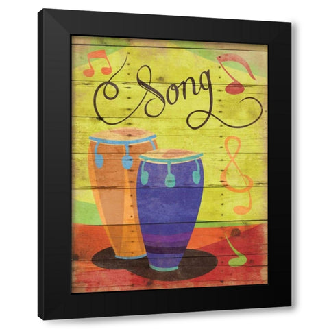Song II Black Modern Wood Framed Art Print with Double Matting by Grey, Jace
