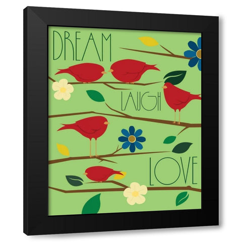 Red Birds II Black Modern Wood Framed Art Print by Grey, Jace
