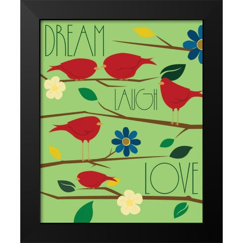 Red Birds II Black Modern Wood Framed Art Print by Grey, Jace