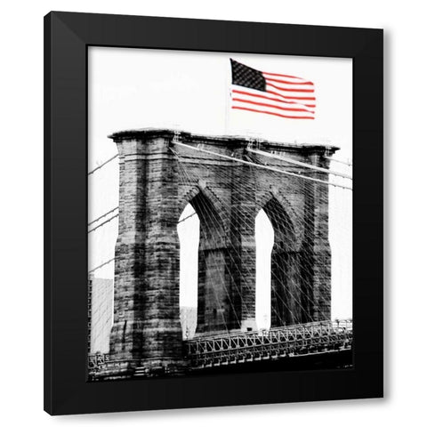 Brooklyn Bridge I Black Modern Wood Framed Art Print by Grey, Jace