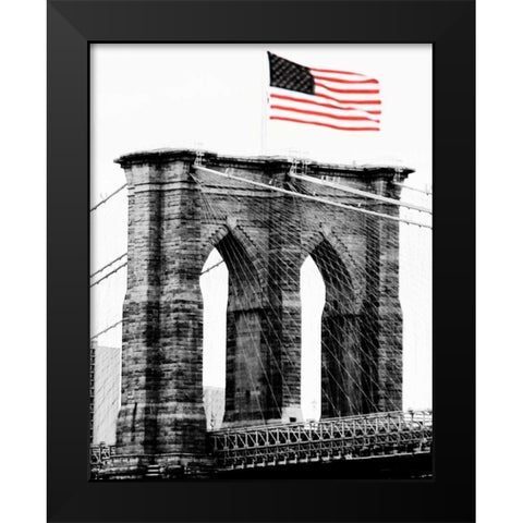 Brooklyn Bridge I Black Modern Wood Framed Art Print by Grey, Jace