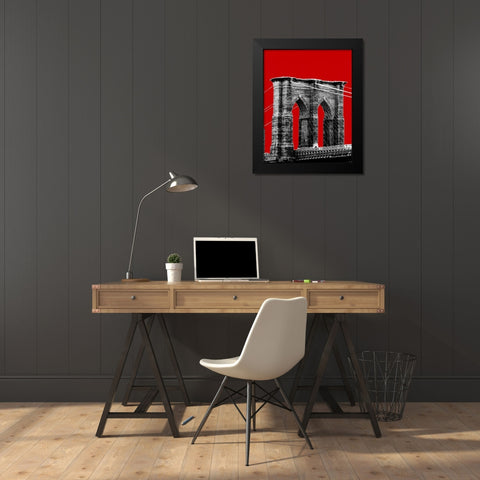 Brooklyn Bridge II Black Modern Wood Framed Art Print by Grey, Jace