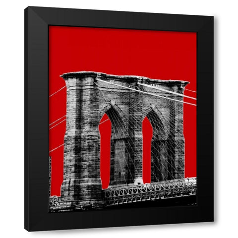 Brooklyn Bridge II Black Modern Wood Framed Art Print by Grey, Jace