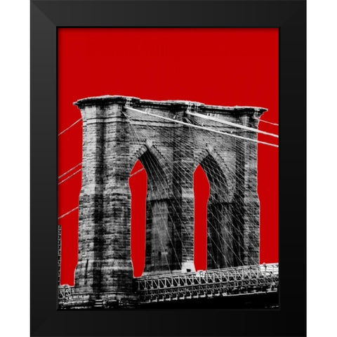Brooklyn Bridge II Black Modern Wood Framed Art Print by Grey, Jace