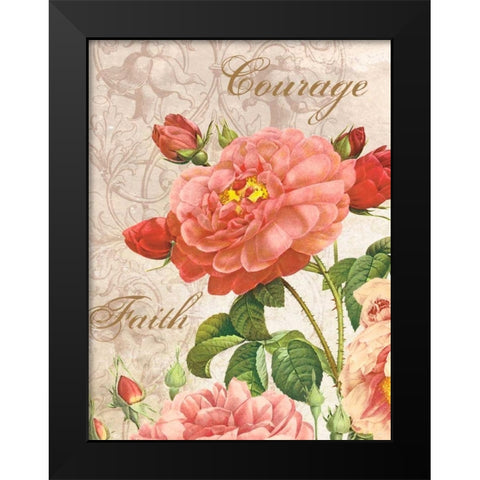 Courage Faith Black Modern Wood Framed Art Print by Grey, Jace