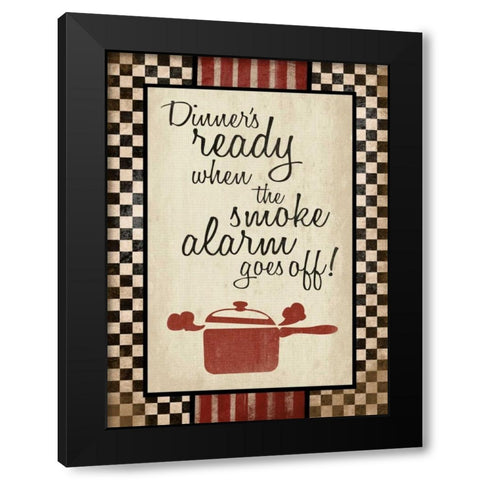 Kitchen Smoke Alarm Black Modern Wood Framed Art Print by Grey, Jace