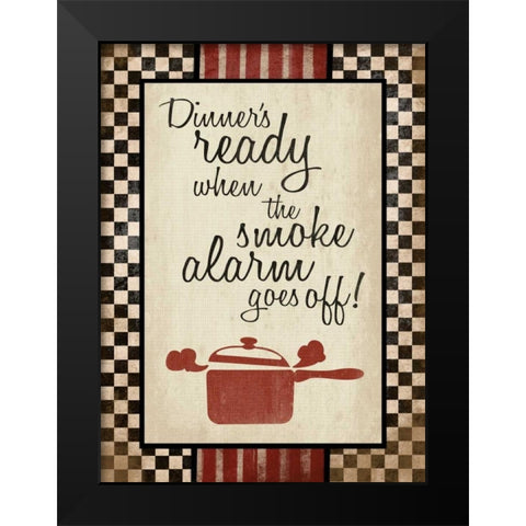 Kitchen Smoke Alarm Black Modern Wood Framed Art Print by Grey, Jace