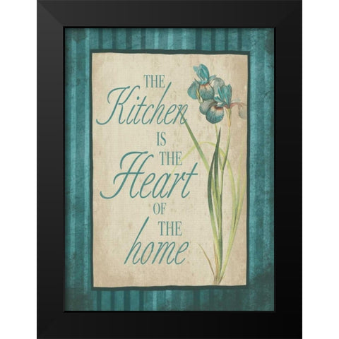 Kitchen Heart Black Modern Wood Framed Art Print by Grey, Jace
