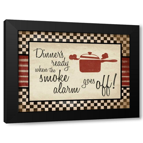 Kitchen Smoke Alarm 2 Black Modern Wood Framed Art Print by Grey, Jace