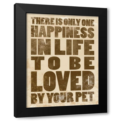 Pet Happiness Black Modern Wood Framed Art Print with Double Matting by Grey, Jace