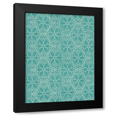 Aqua Pattern Black Modern Wood Framed Art Print by Grey, Jace