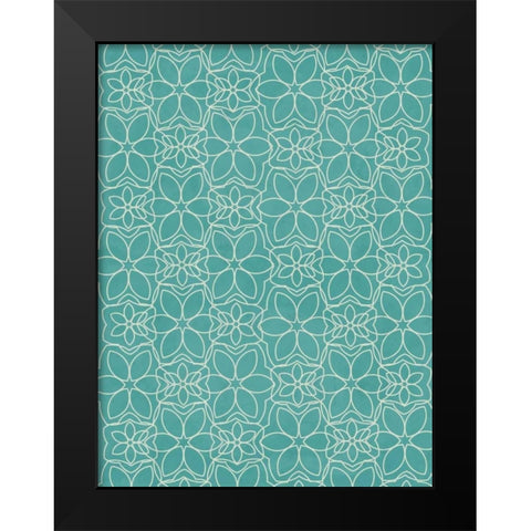 Aqua Pattern Black Modern Wood Framed Art Print by Grey, Jace
