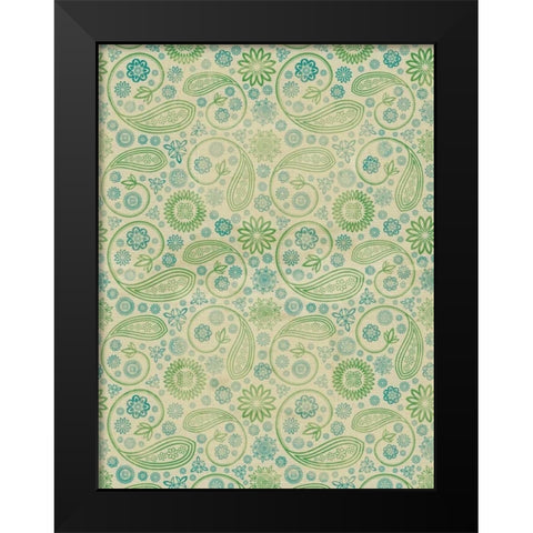 Cool Paisley Black Modern Wood Framed Art Print by Grey, Jace