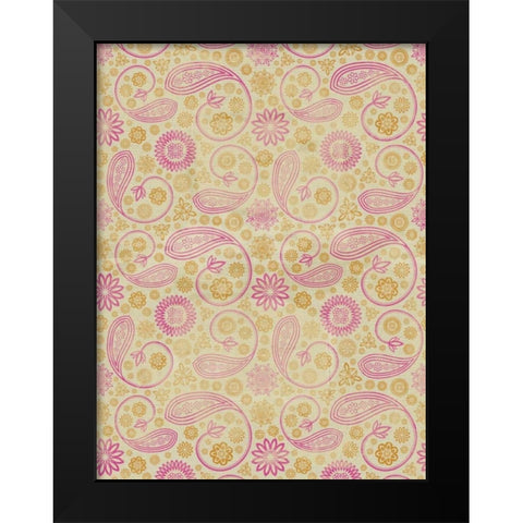 Warm Paisley Black Modern Wood Framed Art Print by Grey, Jace