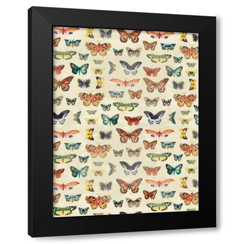 Butterflies Black Modern Wood Framed Art Print by Grey, Jace